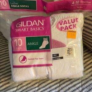 Gildan Smart Basics White Ankle Socks 24 Pair approximate